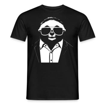 Sloths Anime Sloth Manga Sloth Sunglasses - Men's T-Shirt - black - Front - AI Model Male 178 light (178cm)