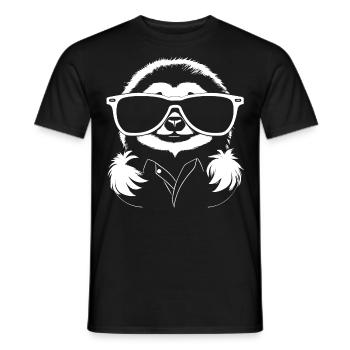 Sloths Anime Sloth Manga Sloth Sunglasses - Men's T-Shirt - black - Front - AI Model Male 178 light (178cm)
