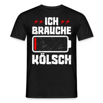 Karneval Party Köln Ich Brauche Kölsch - Männer T-Shirt - Schwarz - Vorne - AI Model Male 178 light (178cm)