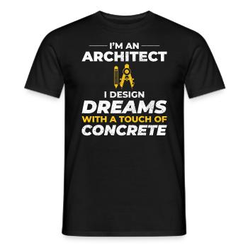Rêve d’architecte Conception en béton Construction - T-shirt homme - noir - Devant - AI Model Male 178 light (178cm)