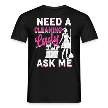 Besoin d’une femme de ménage - T-shirt homme - noir - Devant - AI Model Male 178 light (178cm)
