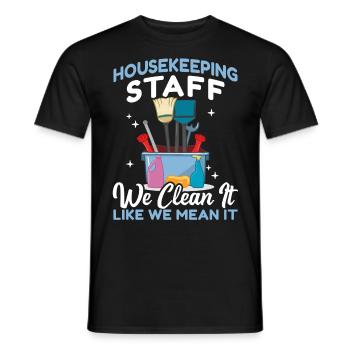 Housekeeping Staff - Men's T-Shirt - black - Front - AI Model Male 178 light (178cm)