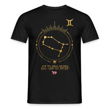 ZWILLINGE - Männer T-Shirt - Schwarz - Vorne - AI Model Male 178 light (178cm)