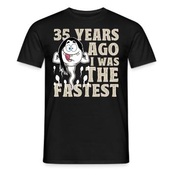 35th Birthday Funny Sayings - Men's T-Shirt - black - Front - AI Model Male 178 light (178cm)