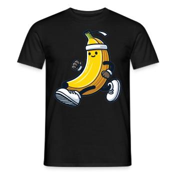 Jogging Banane: Sportliche Frucht - Männer T-Shirt - Schwarz - Vorne - AI Model Male 178 light (178cm)