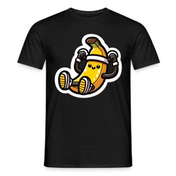 Bananen-Power: Fit mit Sit-Ups - Männer T-Shirt - Schwarz - Vorne - AI Model Male 178 light (178cm)