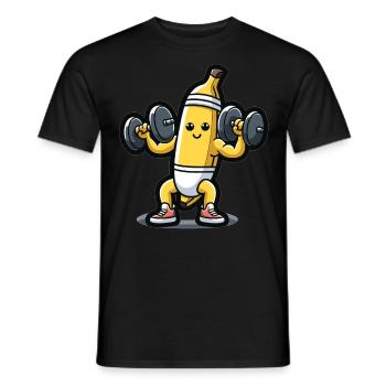 Workout Banana: Fitness Fun - Men's T-Shirt - black - Front - AI Model Male 178 light (178cm)