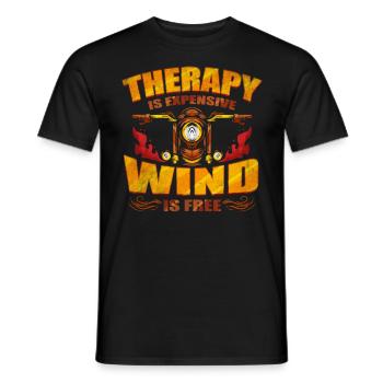 La thérapie coûte cher - Wind Is Free Biker - T-shirt homme - noir - Devant - AI Model Male 178 light (178cm)