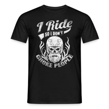Je roule pour ne pas étouffer les motards - T-shirt homme - noir - Devant - AI Model Male 178 light (178cm)