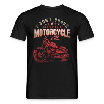 Je ne ronfle pas, je rêve d’être un motard à moto - T-shirt homme - noir - Devant - AI Model Male 178 light (178cm)