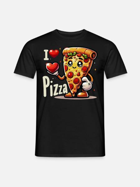 I love Pizza - Men's T-Shirt - black