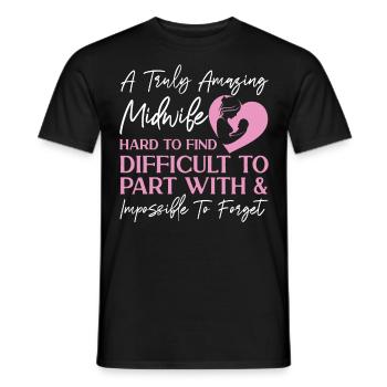 Nurse Midwife Birth Worker A Truly - Men's T-Shirt - black - Front - AI Model Male 178 light (178cm)