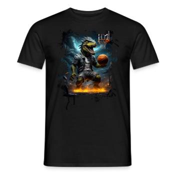 Basketball T Rex - Men's T-Shirt - black - Front - AI Model Male 178 light (178cm)