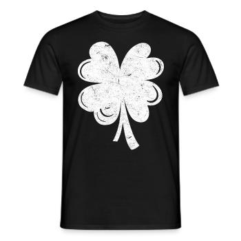 White four-leaf clover - Men's T-Shirt - black - Front - AI Model Male 178 light (178cm)