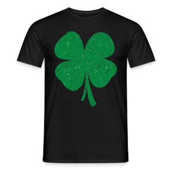Lucky Charm Clover Leaf - Men's T-Shirt - black - Front - AI Model Male 178 light (178cm)