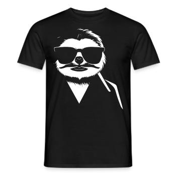 Sloths Anime Sloth Manga Sloth Sunglasses - Men's T-Shirt - black - Front - AI Model Male 178 light (178cm)