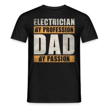 Papa Par Passion Profession Électricien - T-shirt homme - noir - Devant - AI Model Male 178 light (178cm)