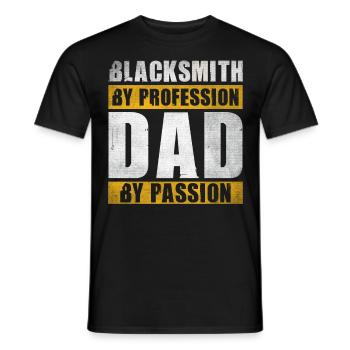 Dad By Passion Profession Blacksmith - Men's T-Shirt - black - Front - AI Model Male 178 light (178cm)
