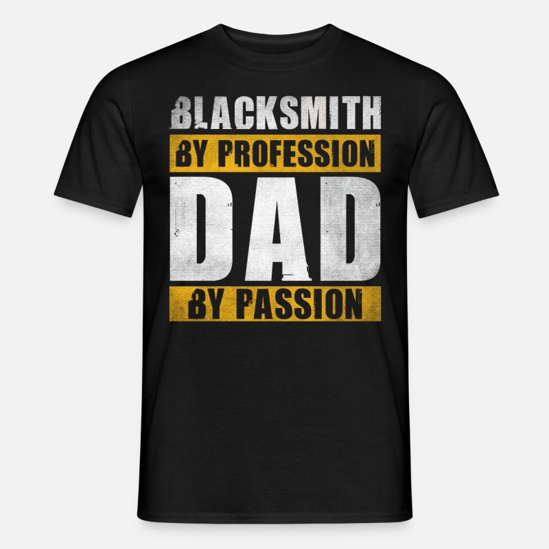 Dad By Passion Profession Blacksmith - Männer T-Shirt - Schwarz