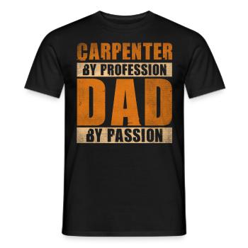 Papa par passion Profession Charpentier - T-shirt homme - noir - Devant - AI Model Male 178 light (178cm)