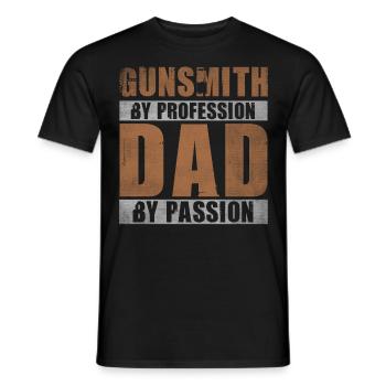 Papa par passion Profession Armurier - T-shirt homme - noir - Devant - AI Model Male 178 light (178cm)