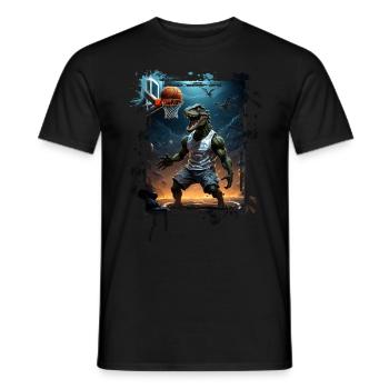 Basket-ball T Rex Dinosaure Graffiti Splash - T-shirt homme - noir - Devant - AI Model Male 178 light (178cm)