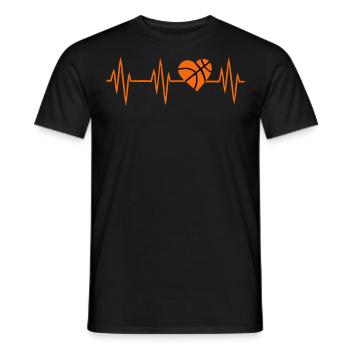 Basketball Basketballer Herzschlag - Männer T-Shirt - Schwarz - Vorne - AI Model Male 178 light (178cm)
