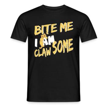 Mords-moi, je suis Griffe-un chat mordant - T-shirt homme - noir - Devant - AI Model Male 178 light (178cm)