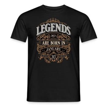 2023 Janvier Né Anniversaire Année De Naissance Légende - T-shirt homme - noir - Devant - AI Model Male 178 light (178cm)