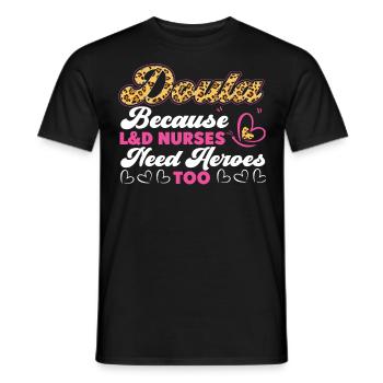 Doula Travailleuse à la naissance Doula Parce que - T-shirt homme - noir - Devant - AI Model Male 178 light (178cm)
