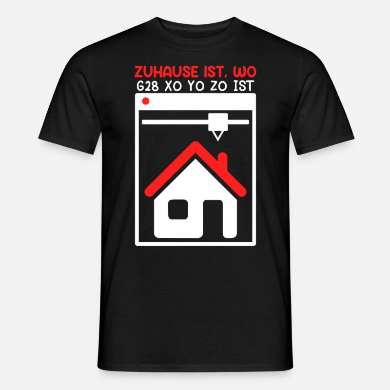 3-D Drucker Home Sweet X0 Y0 Z0 GCode - Männer T-Shirt - Schwarz