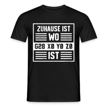 GCode Home est là où X0 Y0 20 est drôle - T-shirt homme - noir - Devant - AI Model Male 178 light (178cm)
