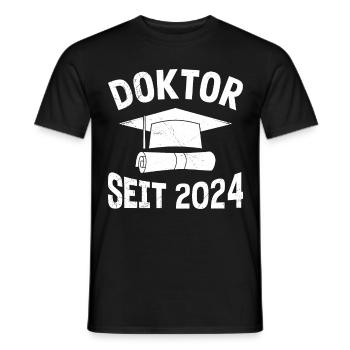 Doktor seit 2024 Dissertation Bestanden - Männer T-Shirt - Schwarz - Vorne - AI Model Male 178 light (178cm)