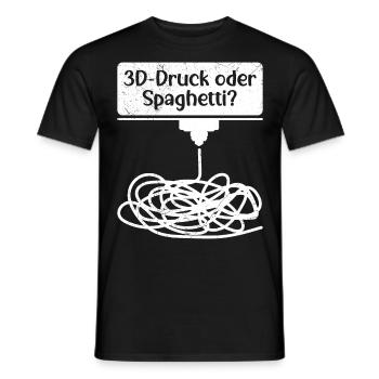 3D Printing or Spaghetti 3D Printing Fail - Men's T-Shirt - black - Front - AI Model Male 178 light (178cm)