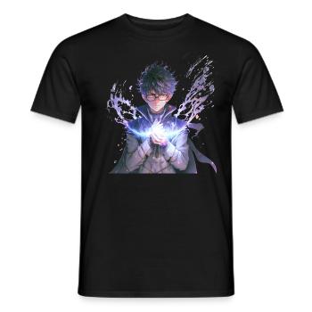 Apprenti sorcier Mage de feu - T-shirt homme - noir - Devant - AI Model Male 178 light (178cm)