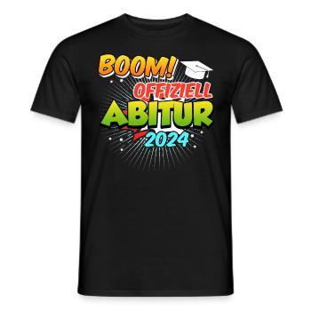 Abitur 2024 Offiziell BOOM! Abiturienten Abschluss - Männer T-Shirt - Schwarz - Vorne - AI Model Male 178 light (178cm)