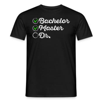 Bachelor Master Dr. Masterarbeit Geschafft - Männer T-Shirt - Schwarz - Vorne - AI Model Male 178 light (178cm)