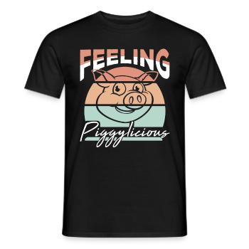 Se sentir cochon drôle fermier - T-shirt homme - noir - Devant - AI Model Male 178 light (178cm)
