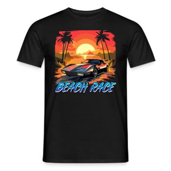 COURSE PLAGE - T-shirt homme - noir - Devant - AI Model Male 178 light (178cm)