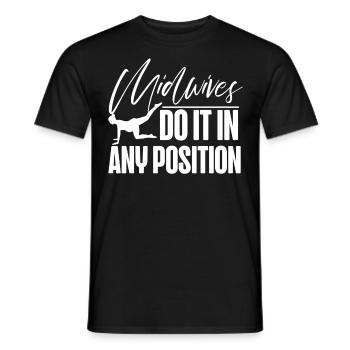 Nurse Midwife Birth Worker Pun - Men's T-Shirt - black - Front - AI Model Male 178 light (178cm)