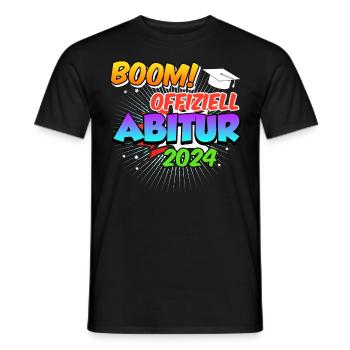 Abitur 2024 Offiziell BOOM! Abiturienten Abschluss - Männer T-Shirt - Schwarz - Vorne - AI Model Male 178 light (178cm)