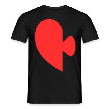 DuoHerz-Puzzle - Männer T-Shirt - Schwarz - Vorne - AI Model Male 178 light (178cm)