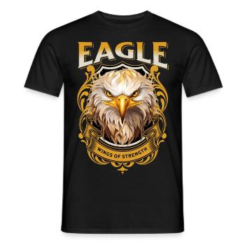 eagle, eagle head, bird of prey, bird of prey, animal, nature - Men's T-Shirt - black - Front - AI Model Male 178 light (178cm)