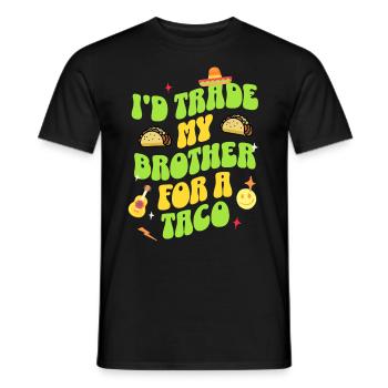 J’échangerais mon frère contre un taco - T-shirt homme - noir - Devant - AI Model Male 178 light (178cm)