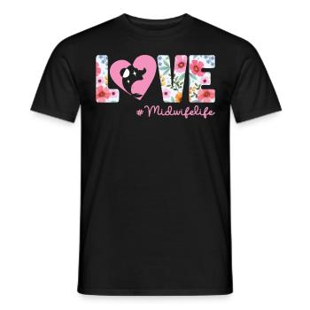 Infirmière Sage-Femme Accoucheuse Fleur - T-shirt homme - noir - Devant - AI Model Male 178 light (178cm)