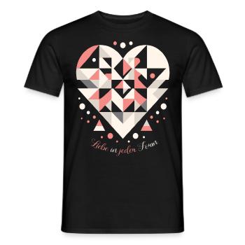 Modernes Liebesdesign: 'Liebe in jeder Form' - Männer T-Shirt - Schwarz - Vorne - AI Model Male 178 light (178cm)