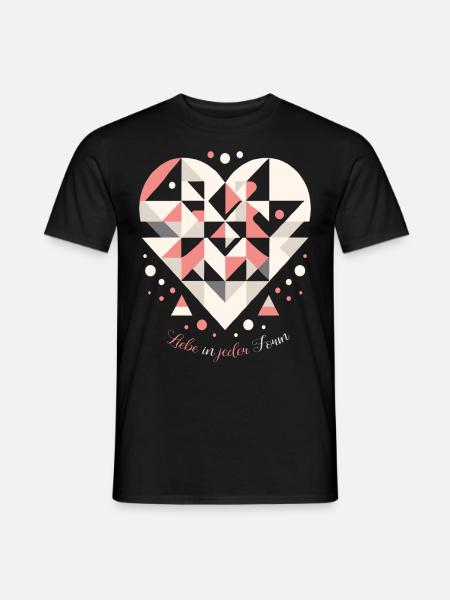 Modernes Liebesdesign: 'Liebe in jeder Form' - Männer T-Shirt - Schwarz