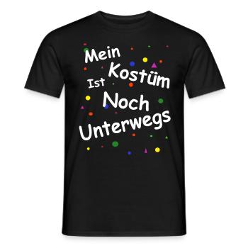 Mein Kostüm ist noch Unterwegs - Männer T-Shirt - Schwarz - Vorne - AI Model Male 178 light (178cm)