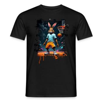 Hase Kaninchen Basketball Basketballer - Männer T-Shirt - Schwarz - Vorne - AI Model Male 178 light (178cm)