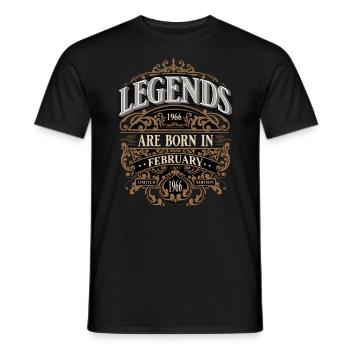 1966 February Born Birthday Year of birth - Men's T-Shirt - black - Front - AI Model Male 178 light (178cm)